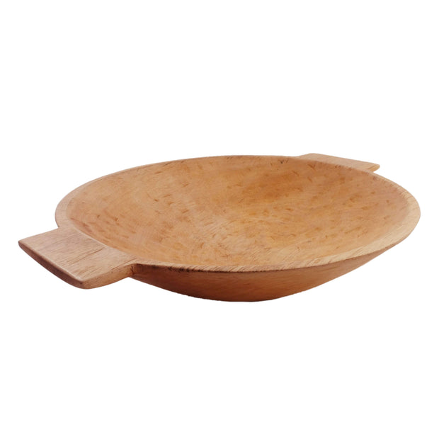 Large Wood Bowl with Handles - 19 inch