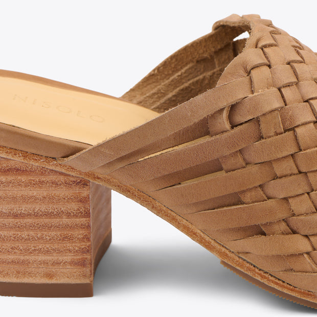 All-Day Woven Heeled Mule Almond