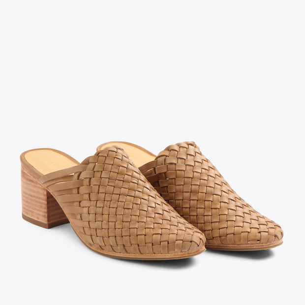 All-Day Woven Heeled Mule Almond