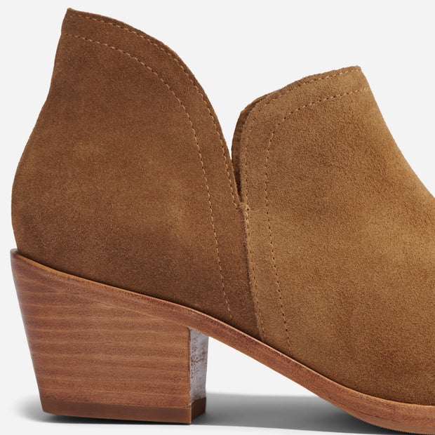 Mia Everyday Ankle Bootie Taupe Suede