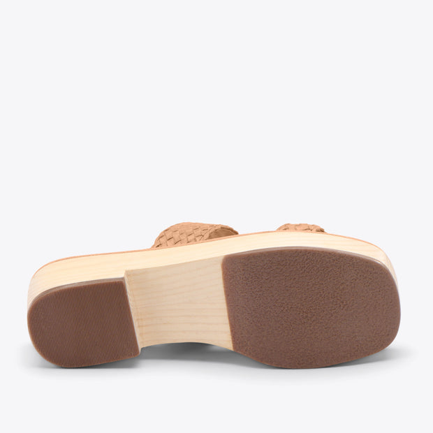 Ellie All-Day Woven Clog Almond