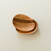 Acacia Wood 7" Oval Plate, set of 2 | LIKHA
