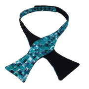 Mosaic Teal Bow Tie