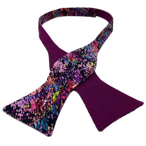 Splattered Plum Bow Tie