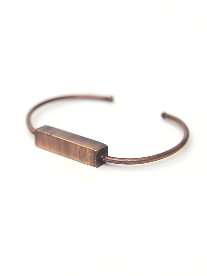 Bar Brushed Metal Cuff