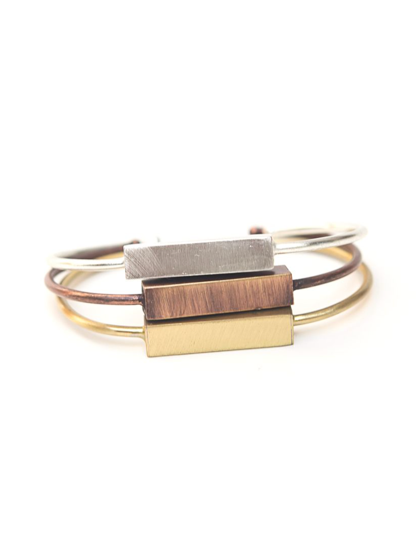 Bar Brushed Metal Cuff