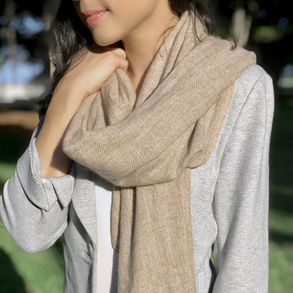 Bisque Handloom Cashmere Scarf