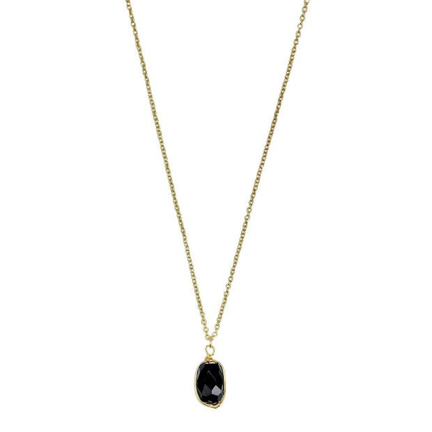 Black Quartz Pendant Necklace