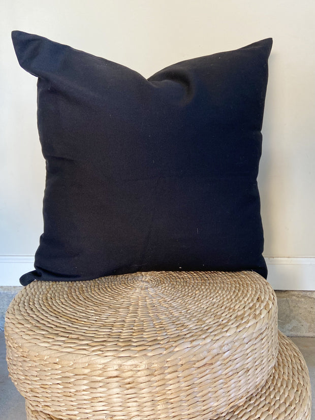 Black Woven Macrame Hammock Chair with tassels + Pillow DIANA