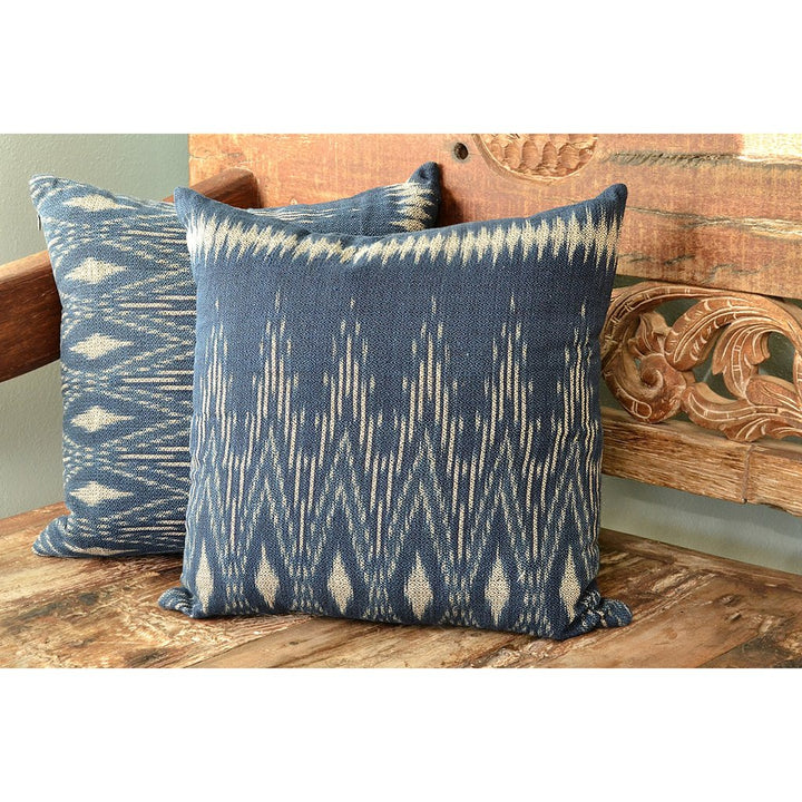 Indigo Ikat Pillow Cover