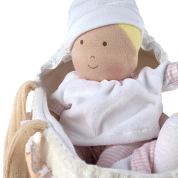 GRACE - BABY SOFT DOLL WITH CARRY COT AND BLANKET