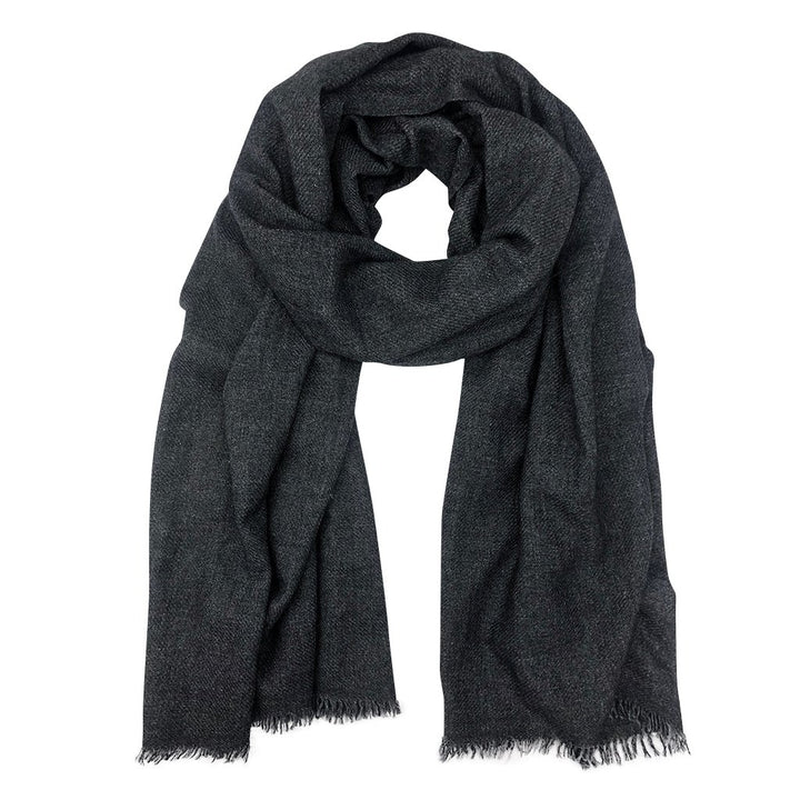 Charcoal Handloom Cashmere Scarf