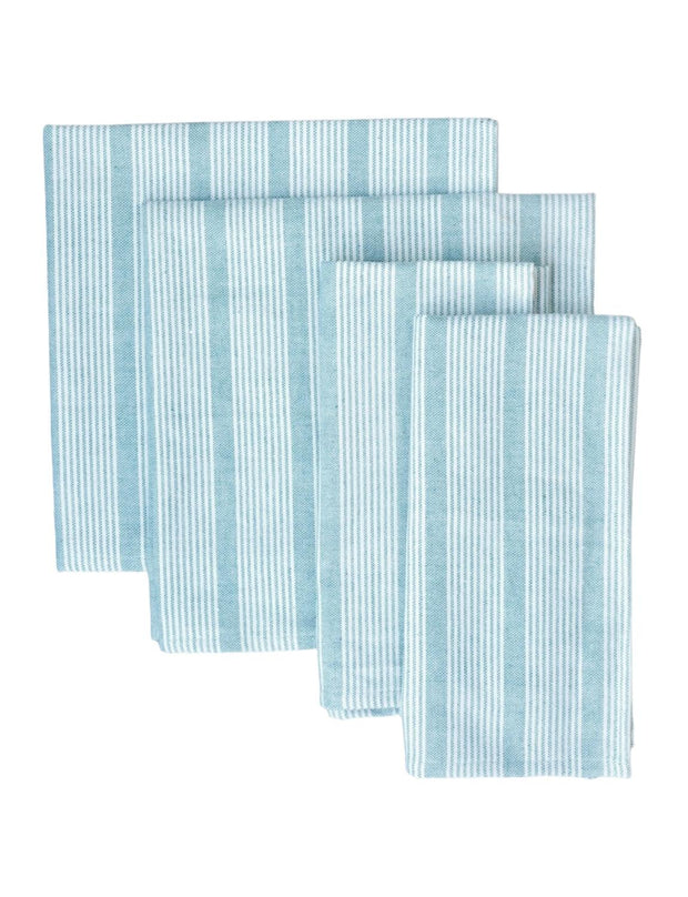 Cloth Napkins- Stripes Light Blue- Set of 4