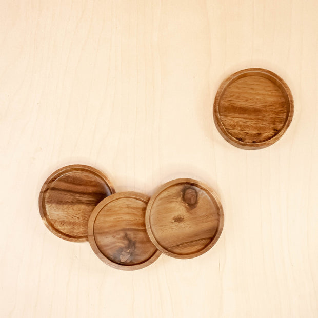 Acacia Wood Coasters, set of 4 | LIKHÂ