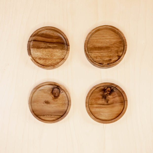 Acacia Wood Coasters, set of 4 | LIKHÂ