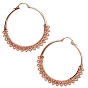 Corazon- Rose Gold Hoop Earrings