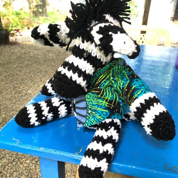 Crocheted Zebra Stuffed Animal