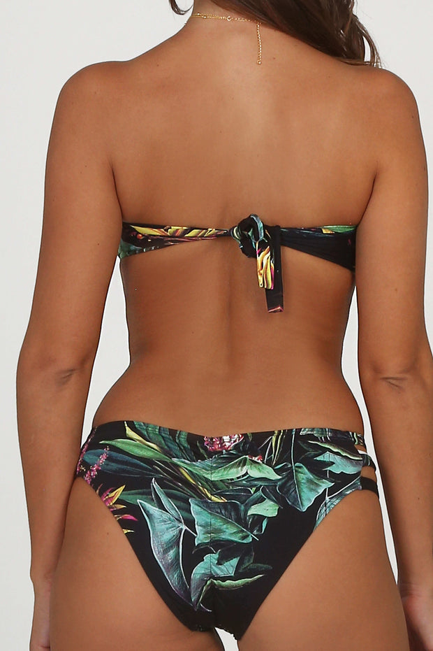 Danielle | Tri Side Eco Bikini Bottom | Black Rainforest