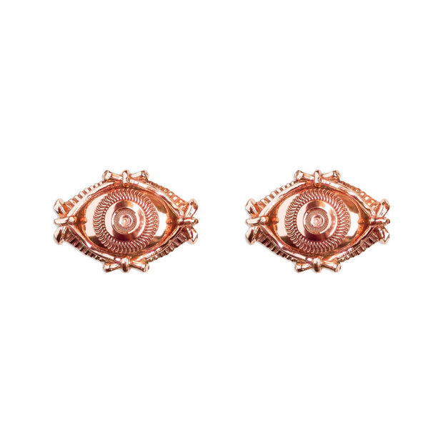 Eye Stud Earrings - Rose Gold