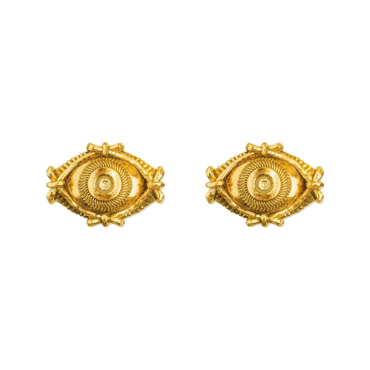 Eye Stud Earrings - Gold