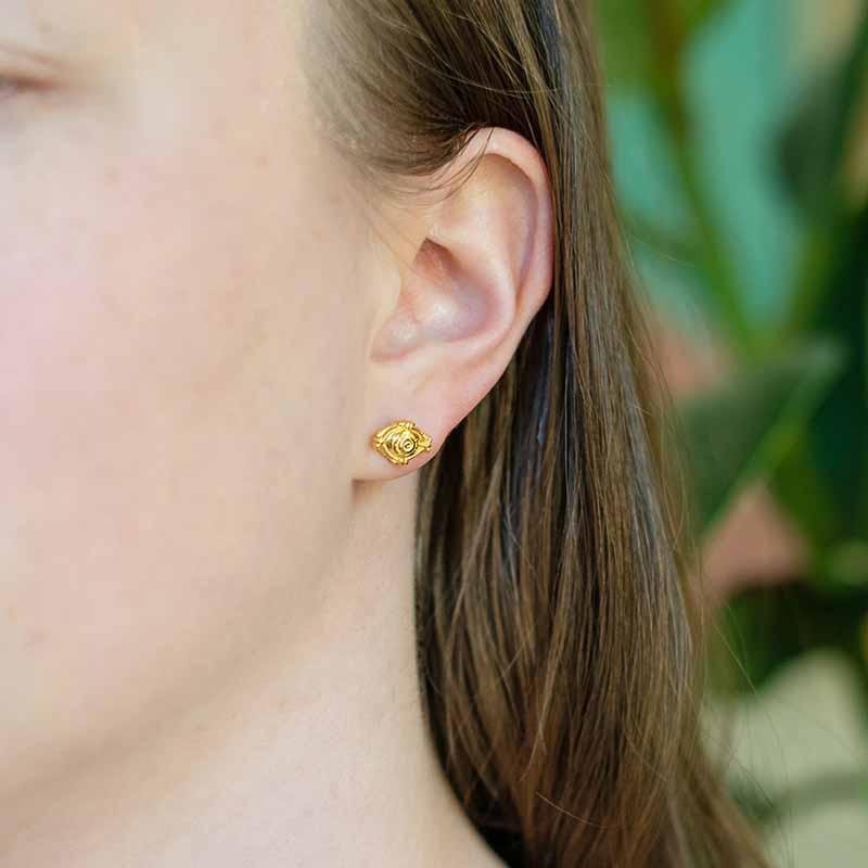 Eye Stud Earrings - Gold