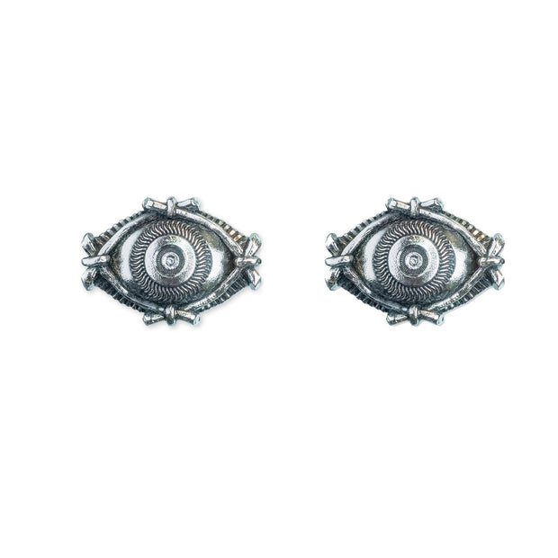 Eye Stud Earrings - Silver