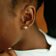 Eye Stud Earrings - Gold
