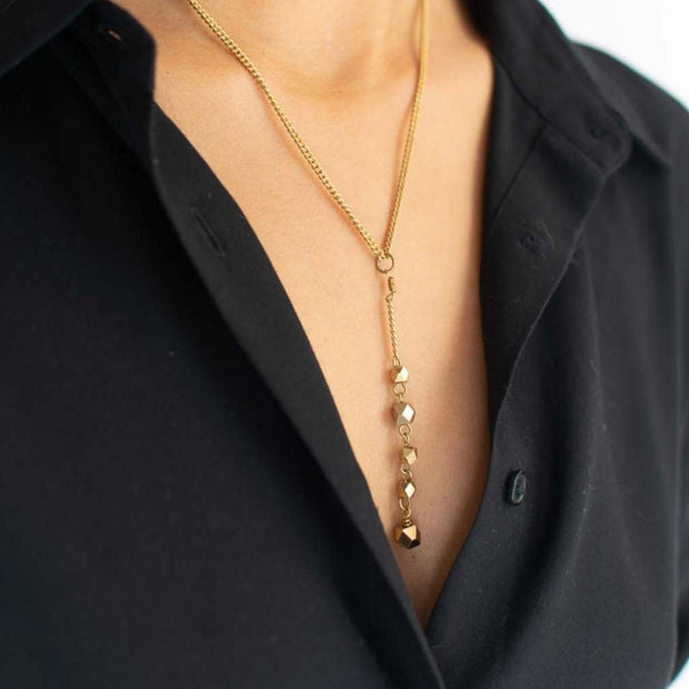 Faceted Lariat Necklace