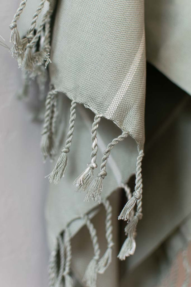 Oversized Woven Towel in Sage Green