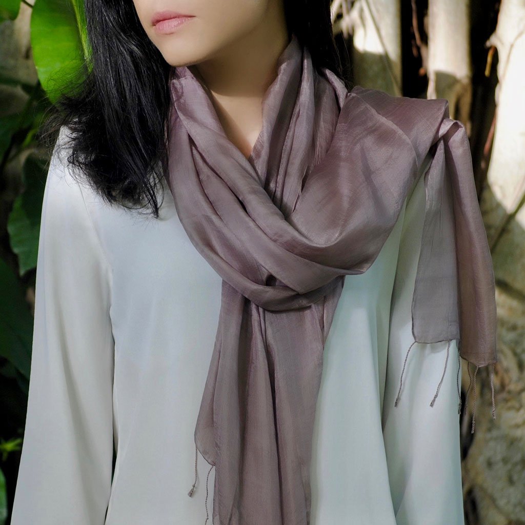 Rosewood Khmer Silk Scarf