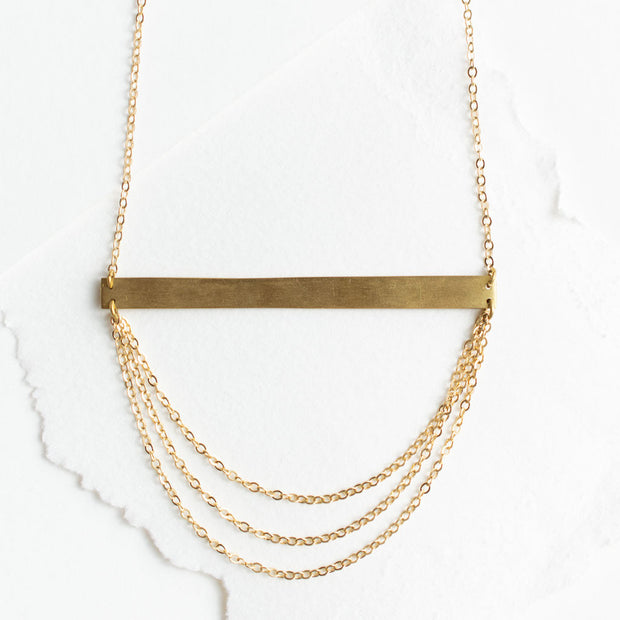 Matte Bar and Chain Necklace