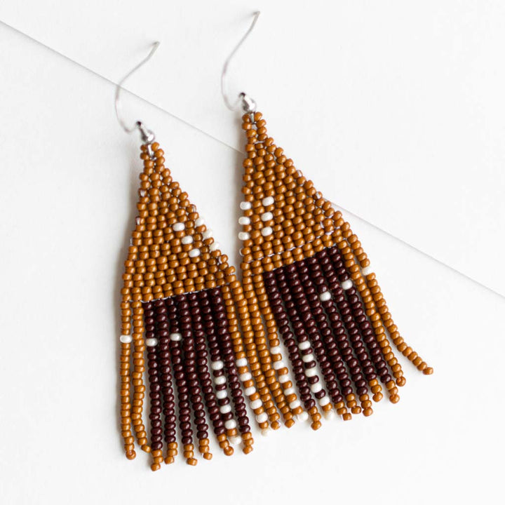 Beaded Fringe Earrings in Otoño