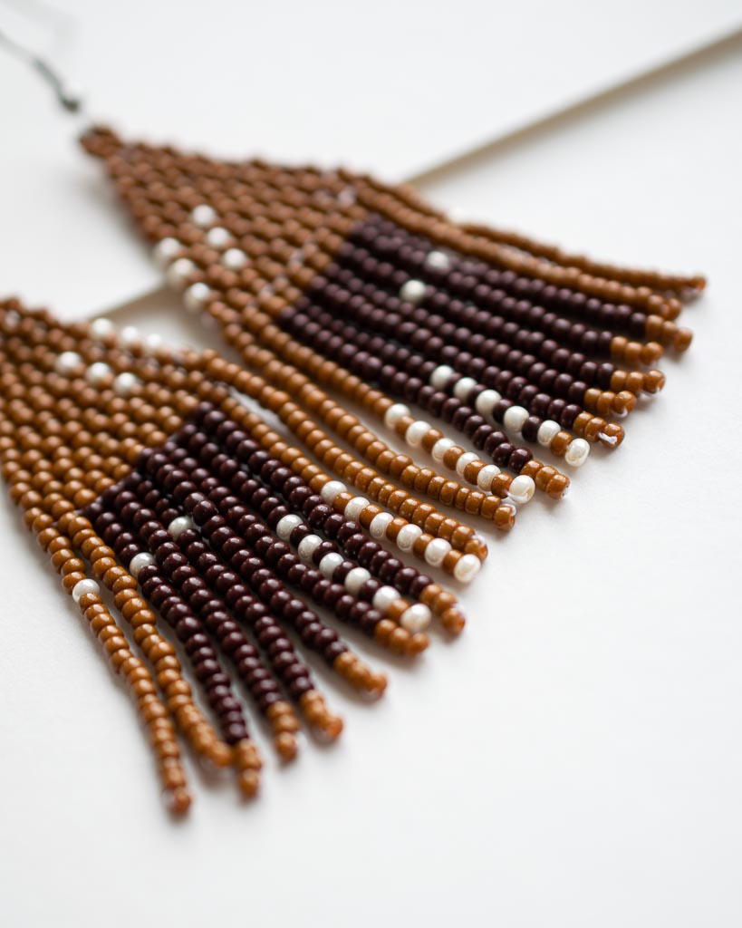 Beaded Fringe Earrings in Otoño