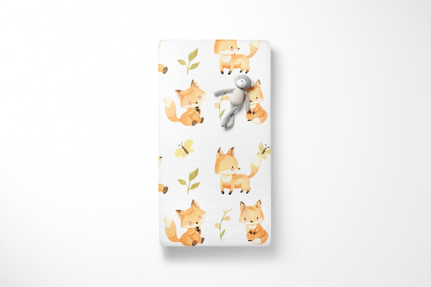 Fox & Butterfly  Crib Sheet