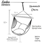 Boho Hanging Hammock Chair Swing with Tassels  | RUST PINK