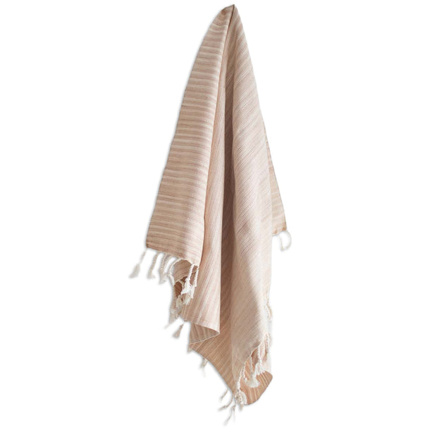 Oversized Woven Hand Towel, Naturally Dyed with Coconut Husks