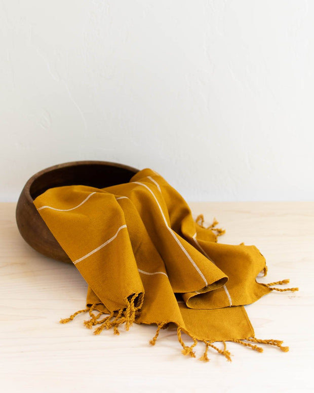 Oversized Woven Hand Towel in Mustard