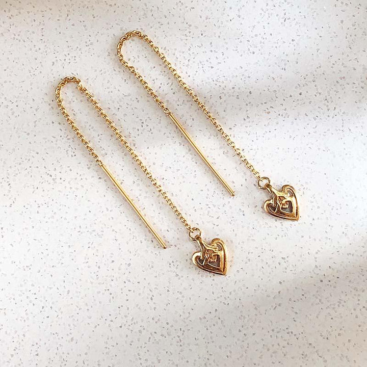 Heart Gold Threader Earring