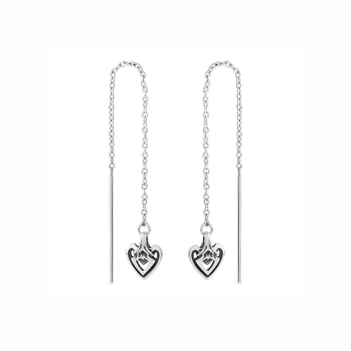 Heart Silver Threader Earring