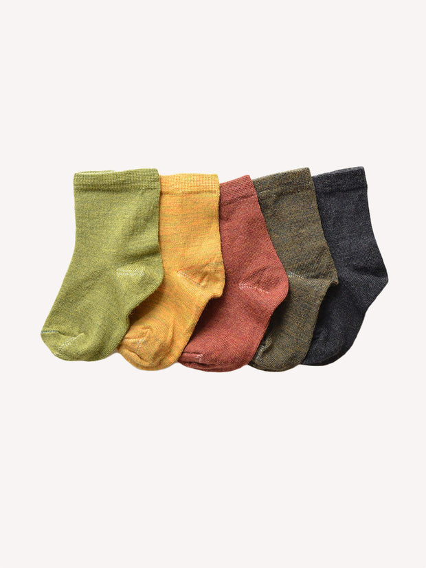 Merino Infant Nature Socks 5 pack Harakeke
