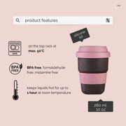 Eco-friendly reusable Coffee Cup made from 40% recycled coffee grounds