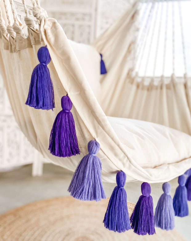 Lilac Swing Top with Handmade Pompoms - Mogra Designs