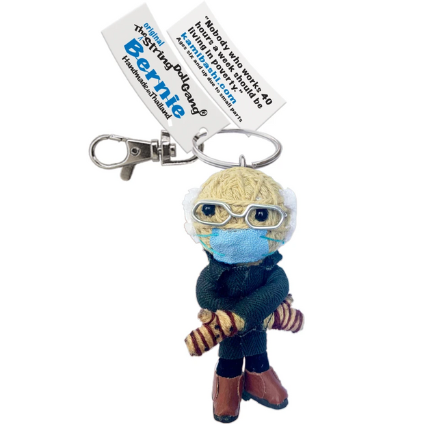Bernie with Mittens String Doll Keychain