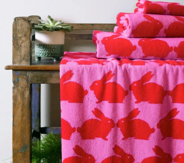 Kissing Rabbits Organic Cotton Bath Towel