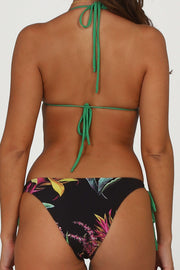 Kyanne | Tie Side Eco Bikini Bottom | Black Rainforest