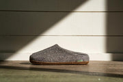 Kyrgies Wool Slippers with All Natural Sole - Low Back - Gray Mens