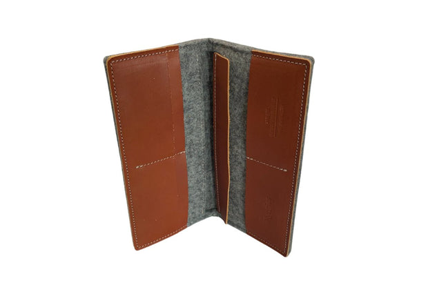 Large Felt and Leather Wallet