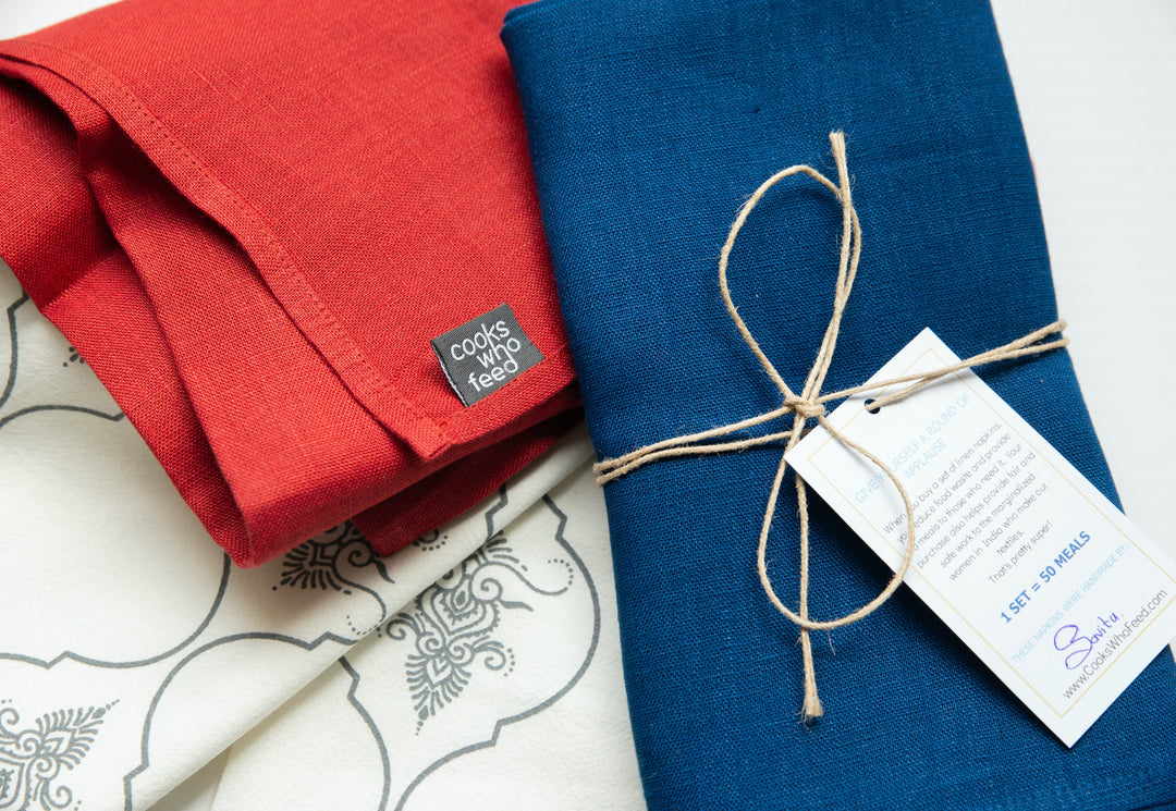 Handloom Linen Napkins - Provides 50 Meals