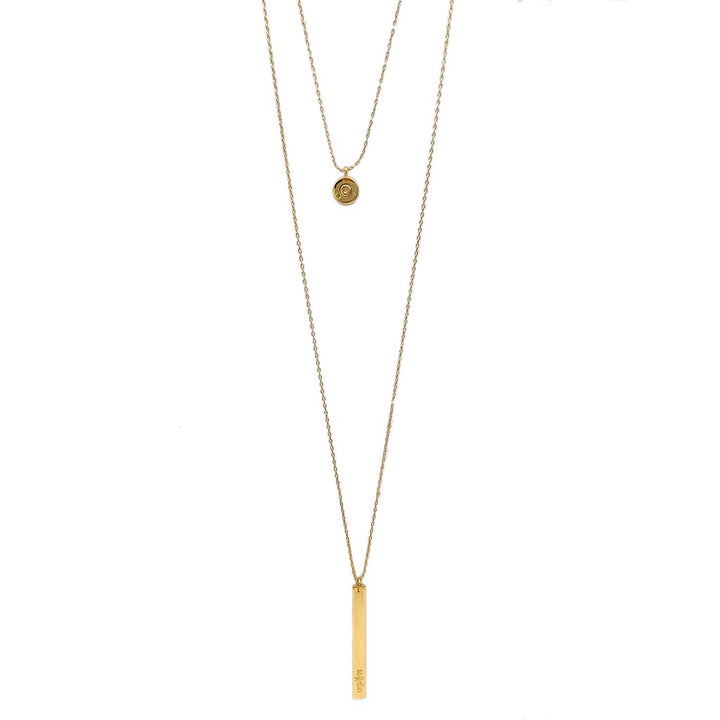 Layered Bar Bullet Necklace