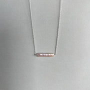 Maris Pearl Bar Necklace in Silver